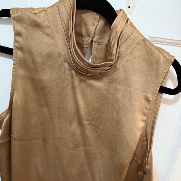 Vince Camuto Tops - Vince Camuto Sleeveless Mock Neck Hammer Satin Blouse NEW WITH TAGS